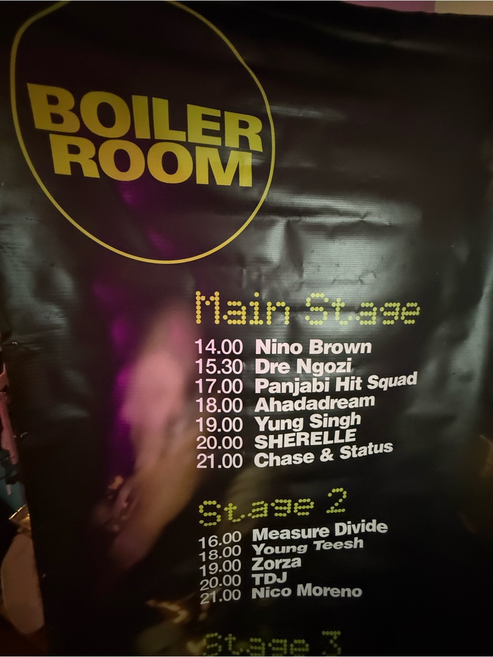 Boiler Room Black Vinyl Event Poster with Yellow Logo